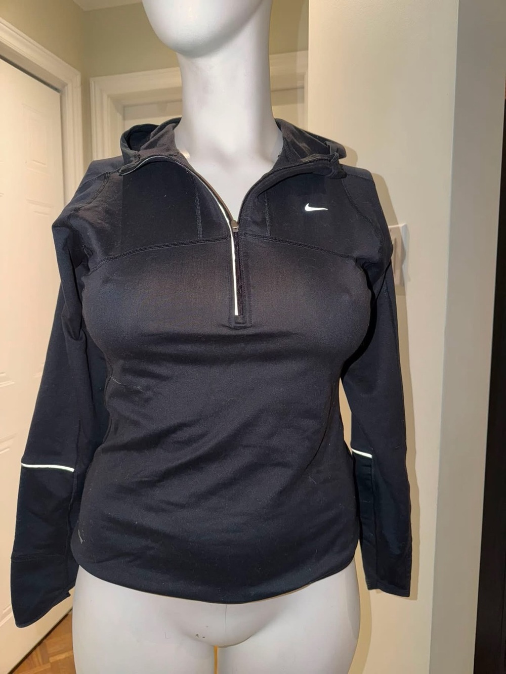 Nike Women’s Black Half-Zip Hoodie with Reflective Trim
